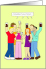 Congratulations Cartoon Group of Young People Celebrating Together card