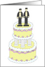 Civil Union or Wedding Congratulations Funky Male Couple on a Cake card