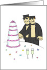 Civil Union Fabulous Gay Male Couple Congratulations Cartoon card