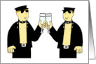 Gay Male Party Invitation Cartoon Men Wearing Leather Outfits card