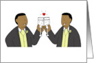 African American Civil Union or Wedding Congratulations Two Grooms card