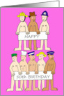 50th Birthday for Her Funny Cartoon Men Wearing Only Hats card