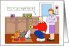 Happy Father’s Day From the Cats Feeding Time Cartoon Humor card