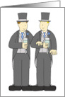 Civil Union or Wedding Congratulations Cartoon Men in Formal Wear card