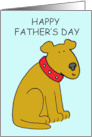 Happy Father’s Day from Cute Cartoon Brown Dog with Red Collar card