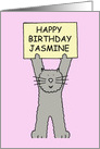 Happy Birthday Jasmine cute kitten. card