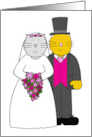 Two Cartoon Cats Bride and Groom Wedding Congratulations card