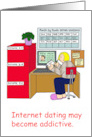 Internet Dating Good Luck Cartoon Humor for Her card