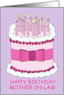 Happy Birthday Mother in Law Cartoon Cake and Candles card