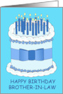 Brother in Law Happy Birthday Cartoon Cake and Candles card