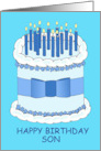 Son Happy Birthday Cartoon Cake with Candles card