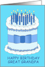 Great Grandpa Happy Birthday Cartoon Cake with Candles card
