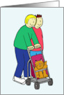 Mother’s Day from the Ginger Cat Cartoon Couple with Pet in a Stroller card