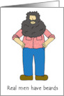 Real Men Have Beards Cartoon Humor Blank Card