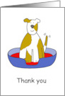 Thank You for Looking After the Dog Smiling Pup in a Basket card