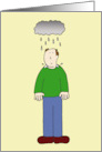 Under the Weather Feel Better Soon Cartoon Man Under Rain Cloud card