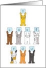 Valentine from Pet Cat Cartoon Cats Holding I love You Letters card