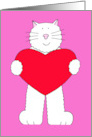 Happy Valentine’s Day from the Cat Cartoon Cat Holding a Heart card