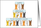 Happy Birthday to Personalize for any Relation Cartoon Cats & Banners card