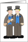 Two Formal Grooms Civil Union or Wedding Congratulations Cartoon card