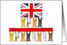 Congratulations on Passing Out Union Jack Flag and Cartoon Cats card