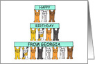 Happy Birthday from Georgia, Cartoon Cats. card