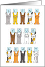 Bless Your Heart Cute Cartoon Cats Holding Up Letters card