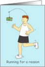 Running for a Reason For Beer Birthday Cartoon Humor for Him card