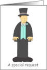 Be My Best Man Cartoon Man in Top Hat and Tails and Formal Suit card