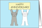 Happy Anniversary to Both of You Two Cartoon Kittens card