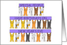 New Year’s Eve December 31st Birthday Cute Cartoon Cats With Banners card