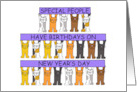 January 1st Birthday New Year’s Day Birthday Cartoon Cats and Banners card