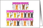 Valentine’s Day February 14th Birthday Cute Cartoon Cats card