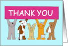 Thank You to the Veterinary Staff Cartoon Pets in Bandages card