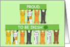Proud to be Irish Happy St. Patricks Day Cartoon Cats Holding Banners card