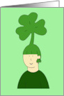 Funny St. Patrick’s Day Lady with Shamrock Hairstyle Cartoon card