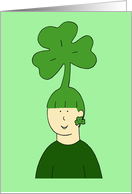 St Patrick’s Day Lady With Fun Shamrock Hairstyle Cartoon Humor card