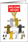 Welcome Aboard the Team Cartoon Cats card