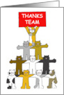 Corporate Business or General Thanks Team Cartoon Cats card