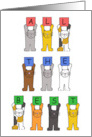 All the Best for Your Retirement Cartoon Cats Holding Letters Up card