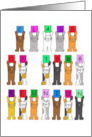 Class Reunion to Personalize Any Year Cartoon Cats Holding Cards