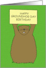 Happy Groundhog Day Birthday February 2nd Cartoon Groundhog card