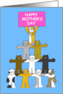 Happy Mother’s Day Cute Cartoon Cats Holding a Banner card