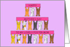Happy Mother’s Day Foster Mom Cute Cartoon Cats with Banners card
