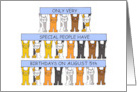 August 5th Birthday Cats Leo Cartoon Kittens Holding Banners card