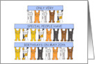 May 20th Birthday Cute Cartoon Cats Holding Up Banners card