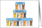 Happy Birthday Ian, Cartoon Cats Holding Banners. card