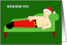 Wishing You a Very Gay Christmas Cute Sexy Festive Cartoon Man card