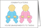 Congratulations You’re Grandparents to Twins One Boy One Girl card