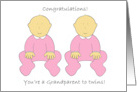 Congratulations You’re a Grandparent to Twin Girls Cartoon Babies card
